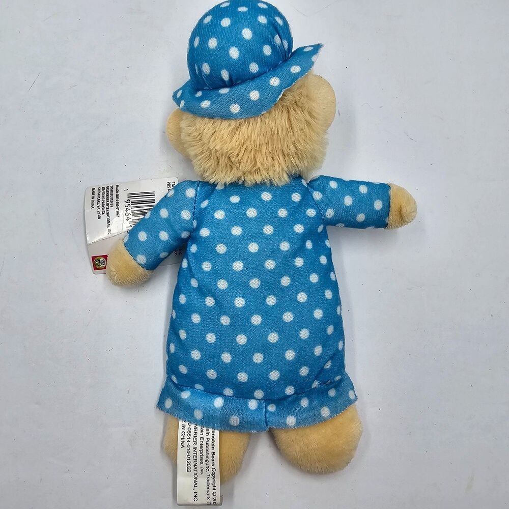 Berenstain Bears Sister Bear Plush Blue Polka Dot Nightgown Nightcap NWT Tag 9" - Picture 5 of 9